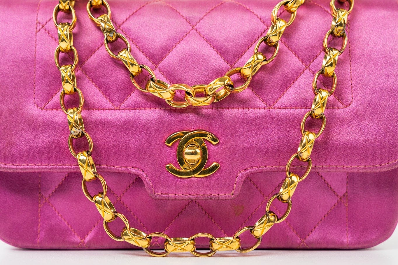 CHANEL Handbag Pink Satin Quilted Single Flap Mini Gold Hardware - Redeluxe
