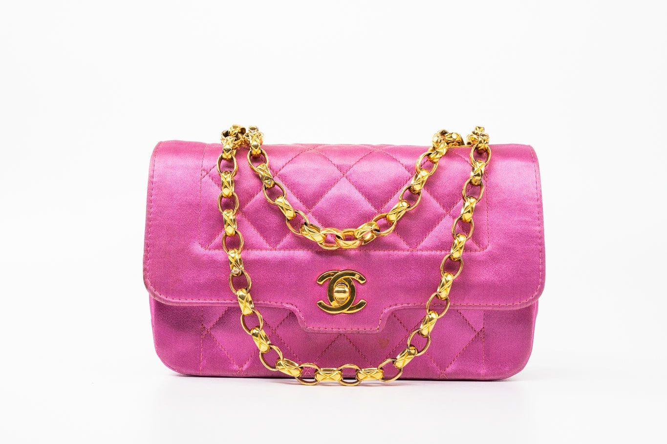 CHANEL Handbag Pink Satin Quilted Single Flap Mini Gold Hardware - Redeluxe