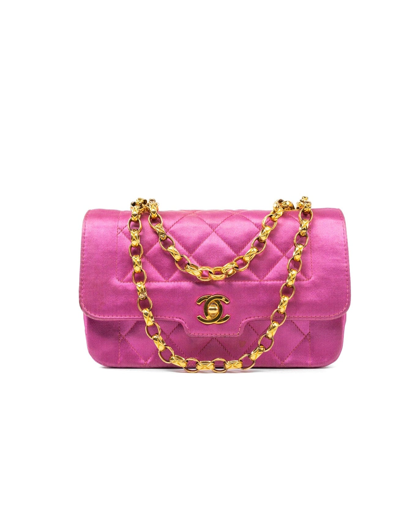 CHANEL Handbag Pink Satin Quilted Single Flap Mini Gold Hardware - Redeluxe
