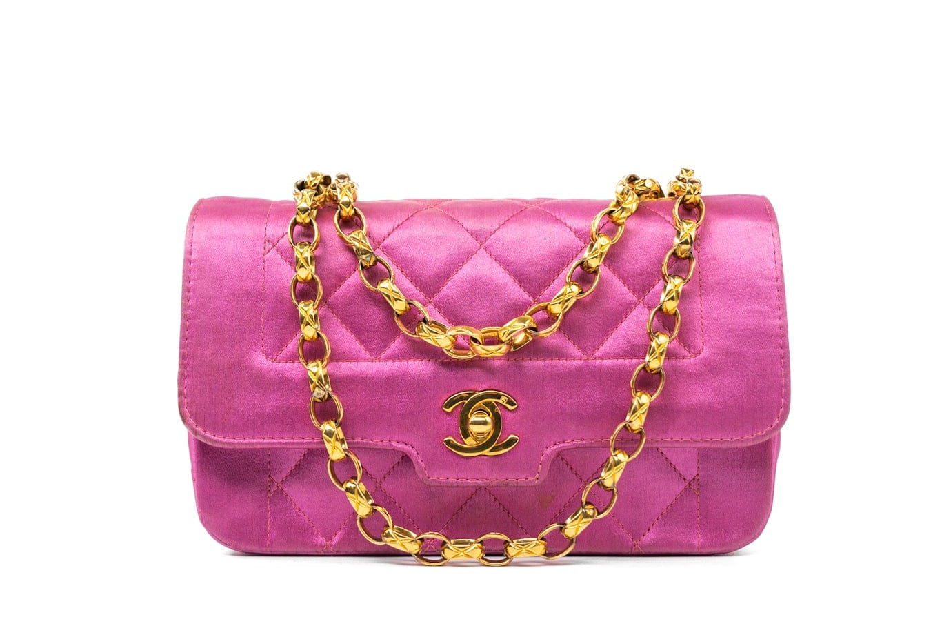 CHANEL Handbag Pink Satin Quilted Single Flap Mini Gold Hardware - Redeluxe