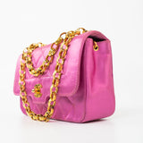 CHANEL Handbag Pink Satin Quilted Single Flap Mini Gold Hardware - Redeluxe