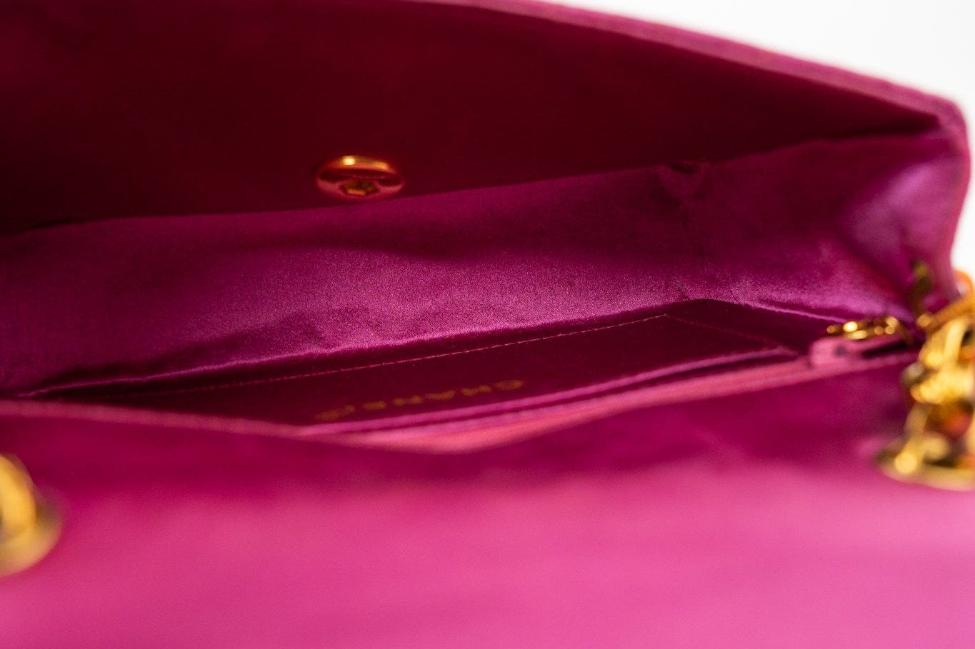 CHANEL Handbag Pink Satin Quilted Single Flap Mini Gold Hardware - Redeluxe
