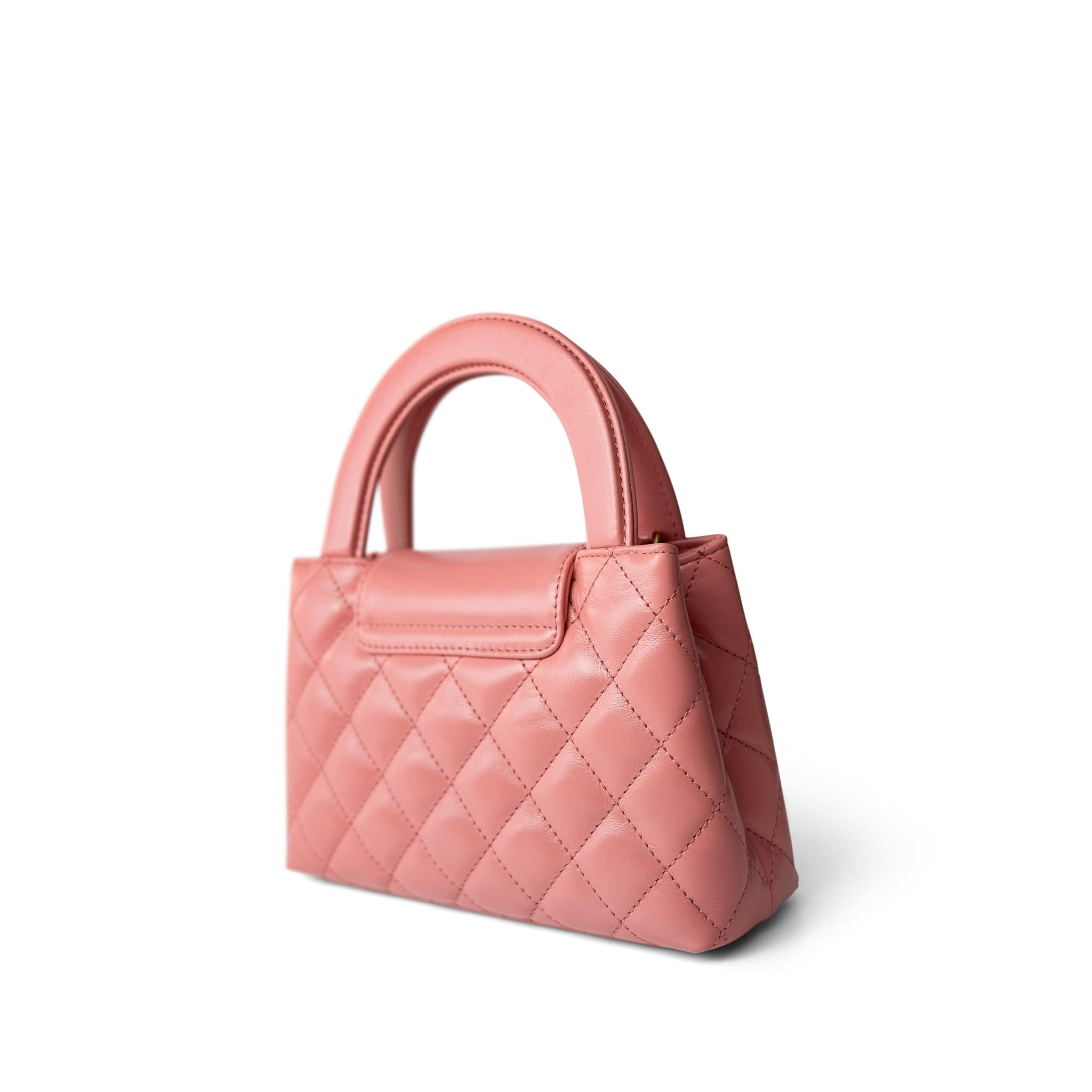 Shiny Aged Calfskin Quilted Mini Kelly Shopper Coral Pink – REDELUXE