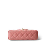 CHANEL Handbag Pink Shiny Aged Calfskin Quilted Nano Kelly Shopper Coral Pink - Redeluxe