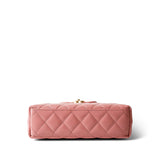 CHANEL Handbag Pink Shiny Aged Calfskin Quilted Nano Kelly Shopper Coral Pink - Redeluxe