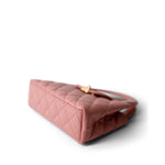CHANEL Handbag Pink Shiny Aged Calfskin Quilted Nano Kelly Shopper Coral Pink - Redeluxe