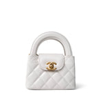 CHANEL Handbag Pink White Aged Calfskin Nano Kelly Mini Shopper - Redeluxe