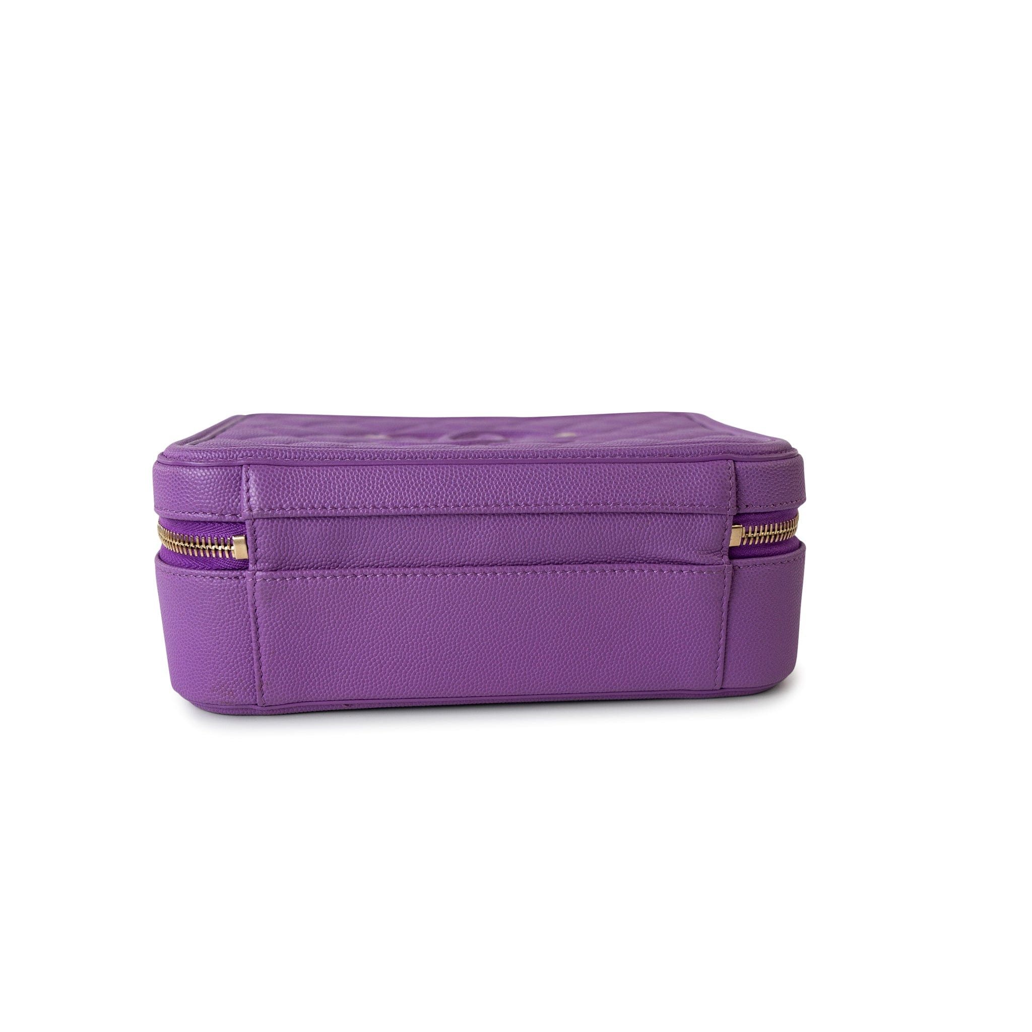 CHANEL Handbag Purple 20C Purple Caviar Quilted CC Medium Filigree Vanity Case - Redeluxe
