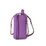 CHANEL Handbag Purple 20C Purple Caviar Quilted CC Medium Filigree Vanity Case - Redeluxe
