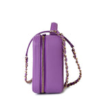 CHANEL Handbag Purple 20C Purple Caviar Quilted CC Medium Filigree Vanity Case - Redeluxe