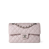 CHANEL Handbag Purple 21B Light Purple Lambskin Quilted Classic Flap Small Silver Hardware - Redeluxe