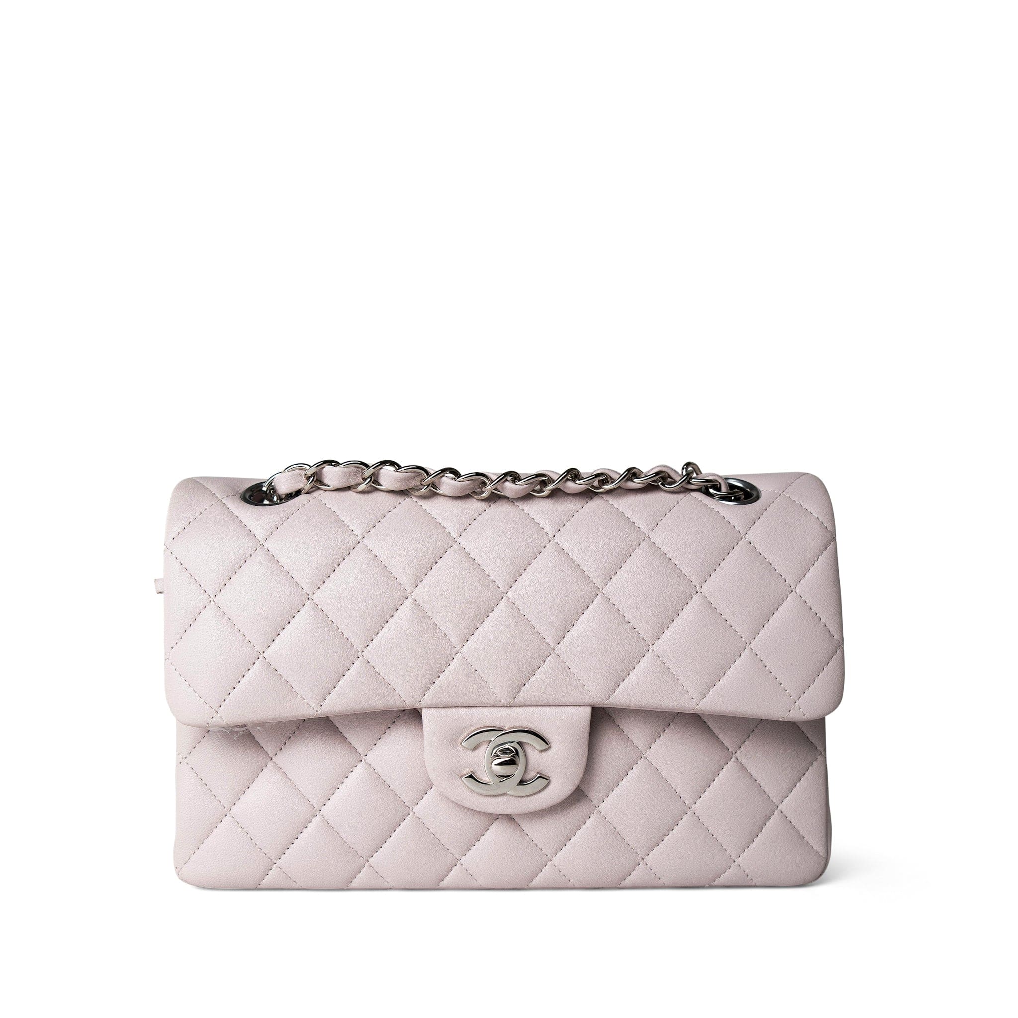 CHANEL Handbag Purple 21B Light Purple Lambskin Quilted Classic Flap Small Silver Hardware - Redeluxe