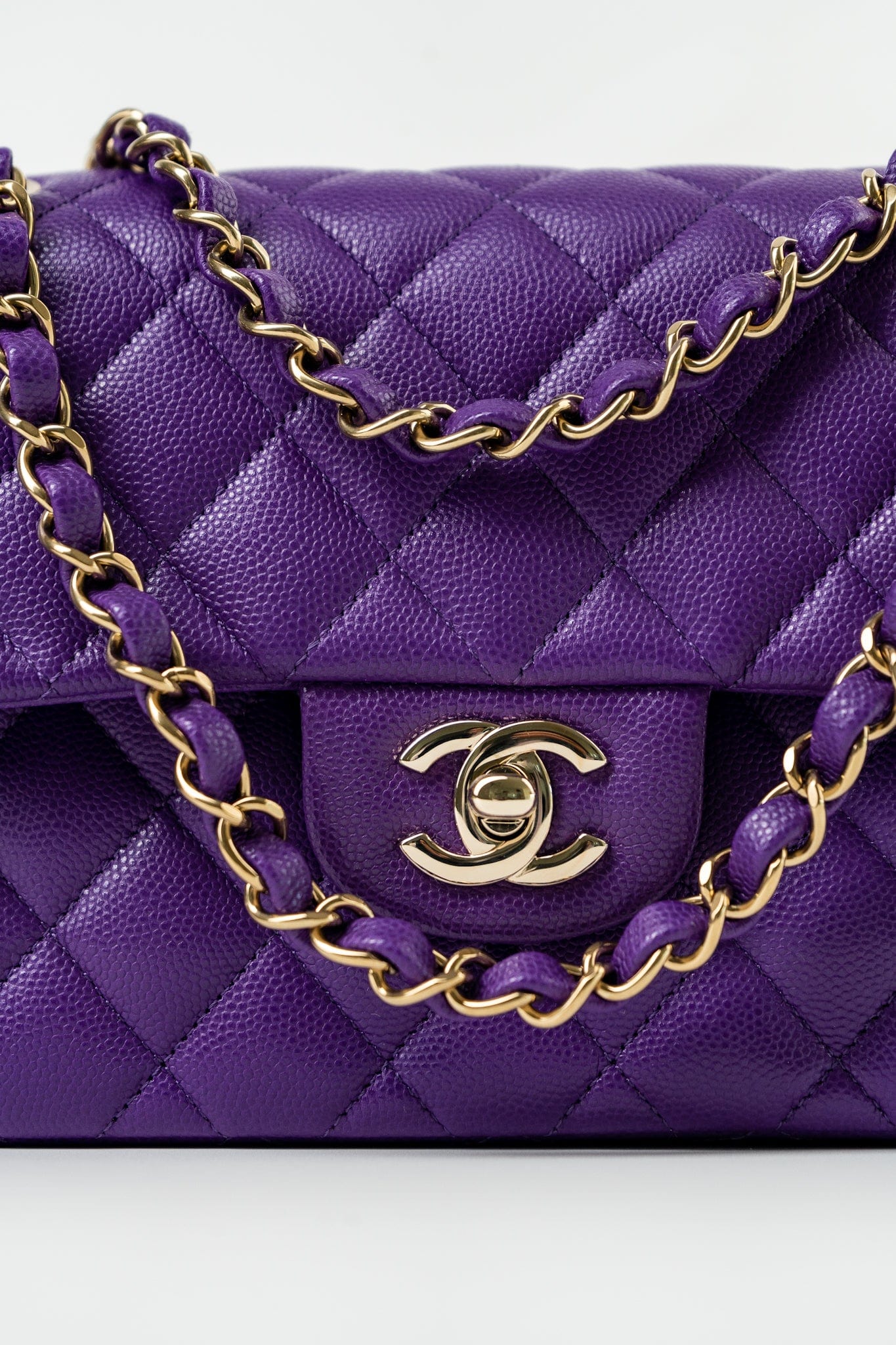 Shop 22A Purple Caviar Quilted Small Classic Flap | Exclusive Sale