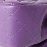 CHANEL Handbag Purple 22s Purple Lambskin Quilted Mini Rectangular Single Flap - Redeluxe