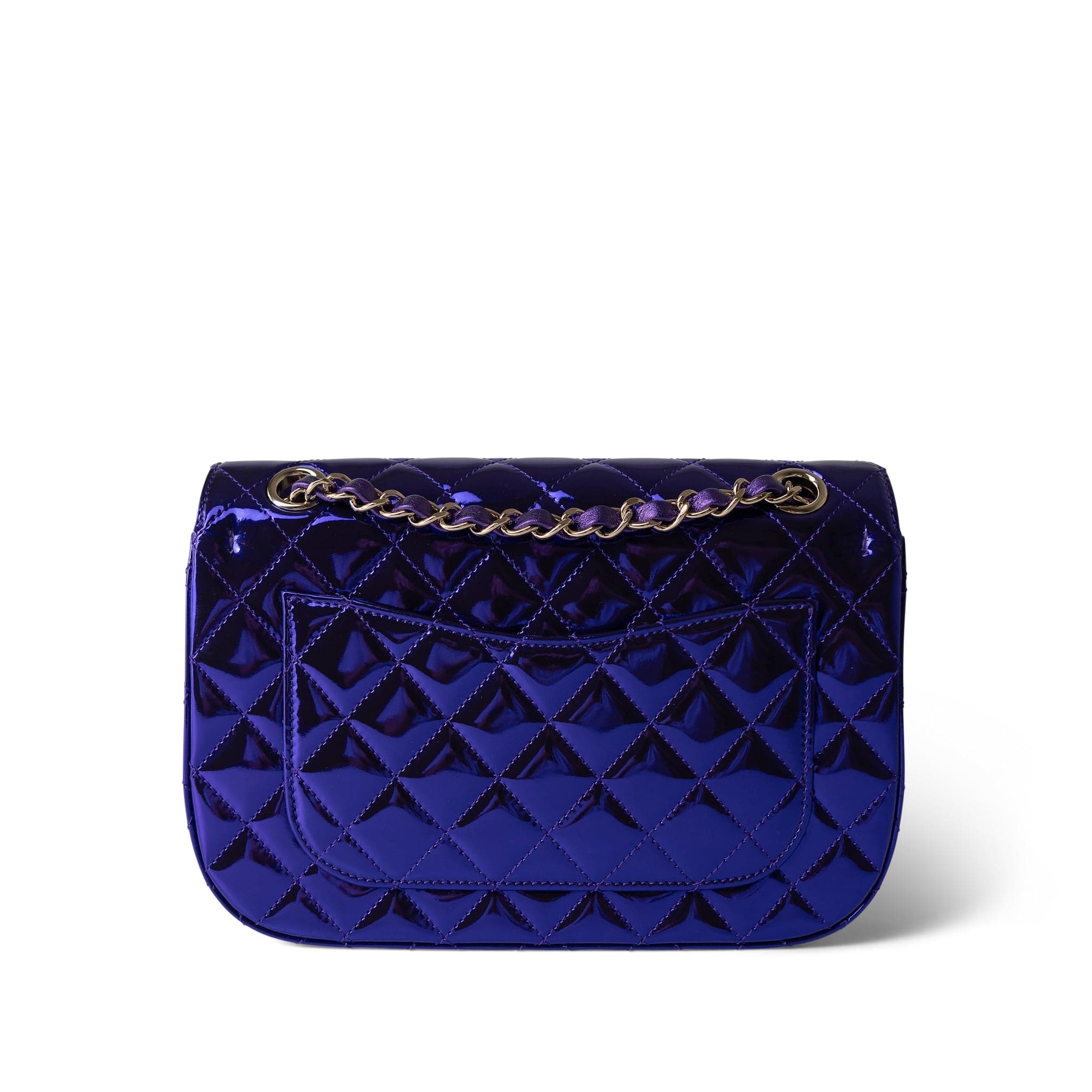 CHANEL Handbag Purple 24C Shiny Purple Calfskin Quilted Flap Bag & Coin Purse - Redeluxe