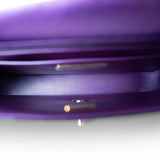 CHANEL Handbag Purple 24C Shiny Purple Calfskin Quilted Flap Bag & Coin Purse - Redeluxe