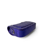 CHANEL Handbag Purple 24C Shiny Purple Calfskin Quilted Flap Bag & Coin Purse - Redeluxe