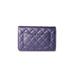 CHANEL Handbag Purple Purple Iridescent Lambskin Quilted Wallet on Chain / WOC Light Gold Hardware - Redeluxe
