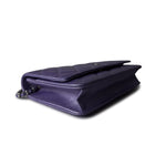 CHANEL Handbag Purple Purple Iridescent Lambskin Quilted Wallet on Chain / WOC Light Gold Hardware - Redeluxe