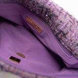 CHANEL Handbag Purple Tweed Quilted 19 Flap Large Mixed Hardware - Redeluxe