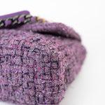 CHANEL Handbag Purple Tweed Quilted 19 Flap Large Mixed Hardware - Redeluxe