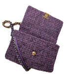 CHANEL Handbag Purple Tweed Quilted 19 Flap Large Mixed Hardware - Redeluxe