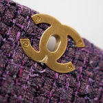 CHANEL Handbag Purple Tweed Quilted 19 Flap Large Mixed Hardware - Redeluxe