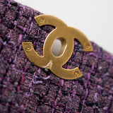 CHANEL Handbag Purple Tweed Quilted 19 Flap Large Mixed Hardware - Redeluxe