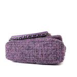CHANEL Handbag Purple Tweed Quilted 19 Flap Large Mixed Hardware - Redeluxe