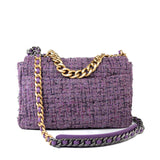 CHANEL Handbag Purple Tweed Quilted 19 Flap Large Mixed Hardware - Redeluxe