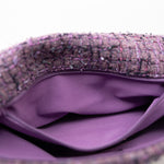 CHANEL Handbag Purple Tweed Quilted 19 Flap Large Mixed Hardware - Redeluxe