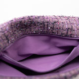 CHANEL Handbag Purple Tweed Quilted 19 Flap Large Mixed Hardware - Redeluxe