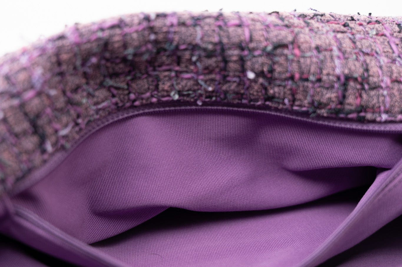 CHANEL Handbag Purple Tweed Quilted 19 Flap Large Mixed Hardware - Redeluxe