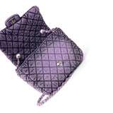 CHANEL Handbag Purple Washed Denim Quilted Small Purple Denimpression Flap Silver Hardware - Redeluxe