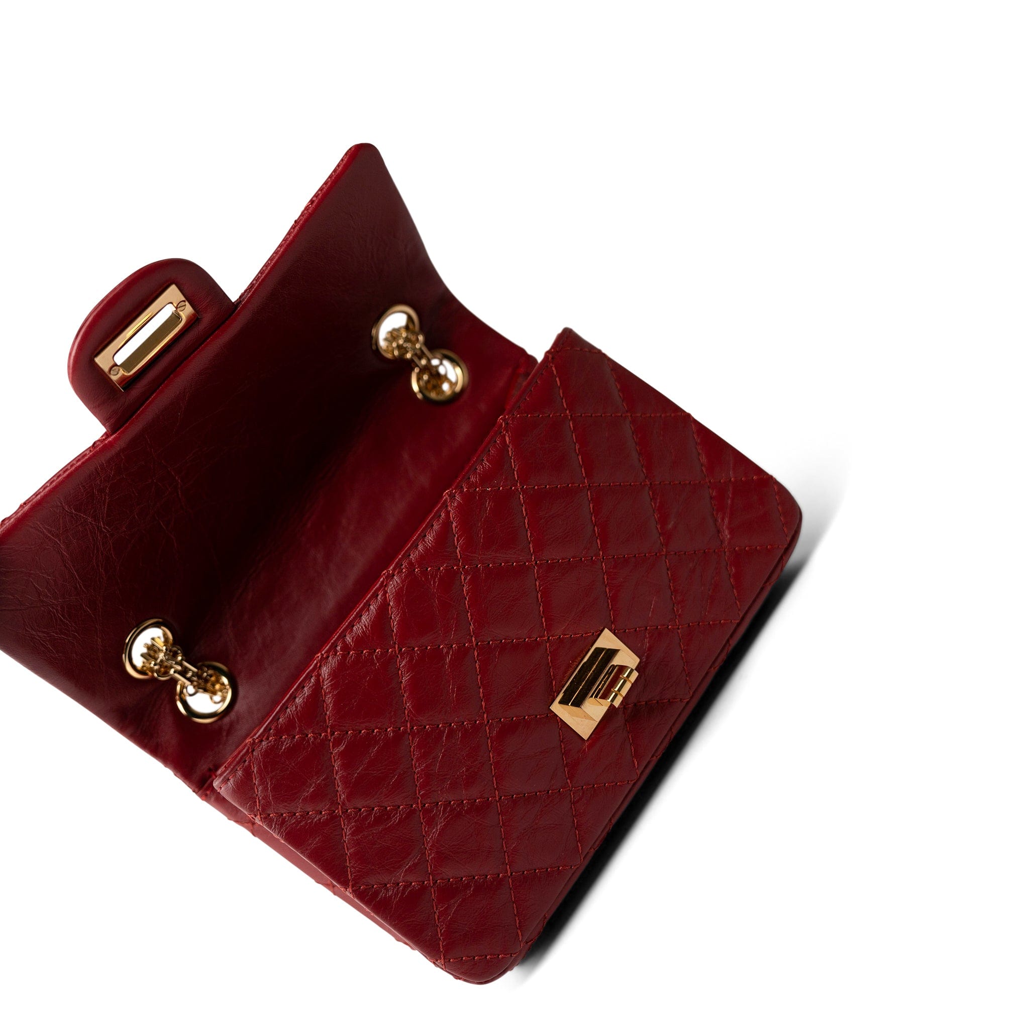 CHANEL Handbag Red 19A Red Aged Calfskin Quilted Mini Reissue Flap - Redeluxe