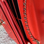 CHANEL Handbag Red Lambskin Quilted Trendy CC Wallet on Chain (WOC) - Redeluxe