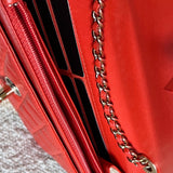 CHANEL Handbag Red Lambskin Quilted Trendy CC Wallet on Chain (WOC) - Redeluxe