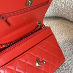 CHANEL Handbag Red Lambskin Quilted Trendy CC Wallet on Chain (WOC) - Redeluxe