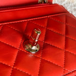 CHANEL Handbag Red Lambskin Quilted Trendy CC Wallet on Chain (WOC) - Redeluxe