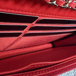 CHANEL Handbag Red Lambskin Quilted Trendy CC Wallet on Chain (WOC) - Redeluxe