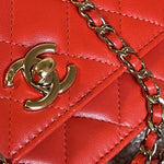 CHANEL Handbag Red Lambskin Quilted Trendy CC Wallet on Chain (WOC) - Redeluxe