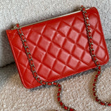 CHANEL Handbag Red Lambskin Quilted Trendy CC Wallet on Chain (WOC) - Redeluxe