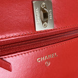 CHANEL Handbag Red Lambskin Quilted Trendy CC Wallet on Chain (WOC) - Redeluxe