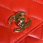 CHANEL Handbag Red Lambskin Quilted Trendy CC Wallet on Chain (WOC) - Redeluxe