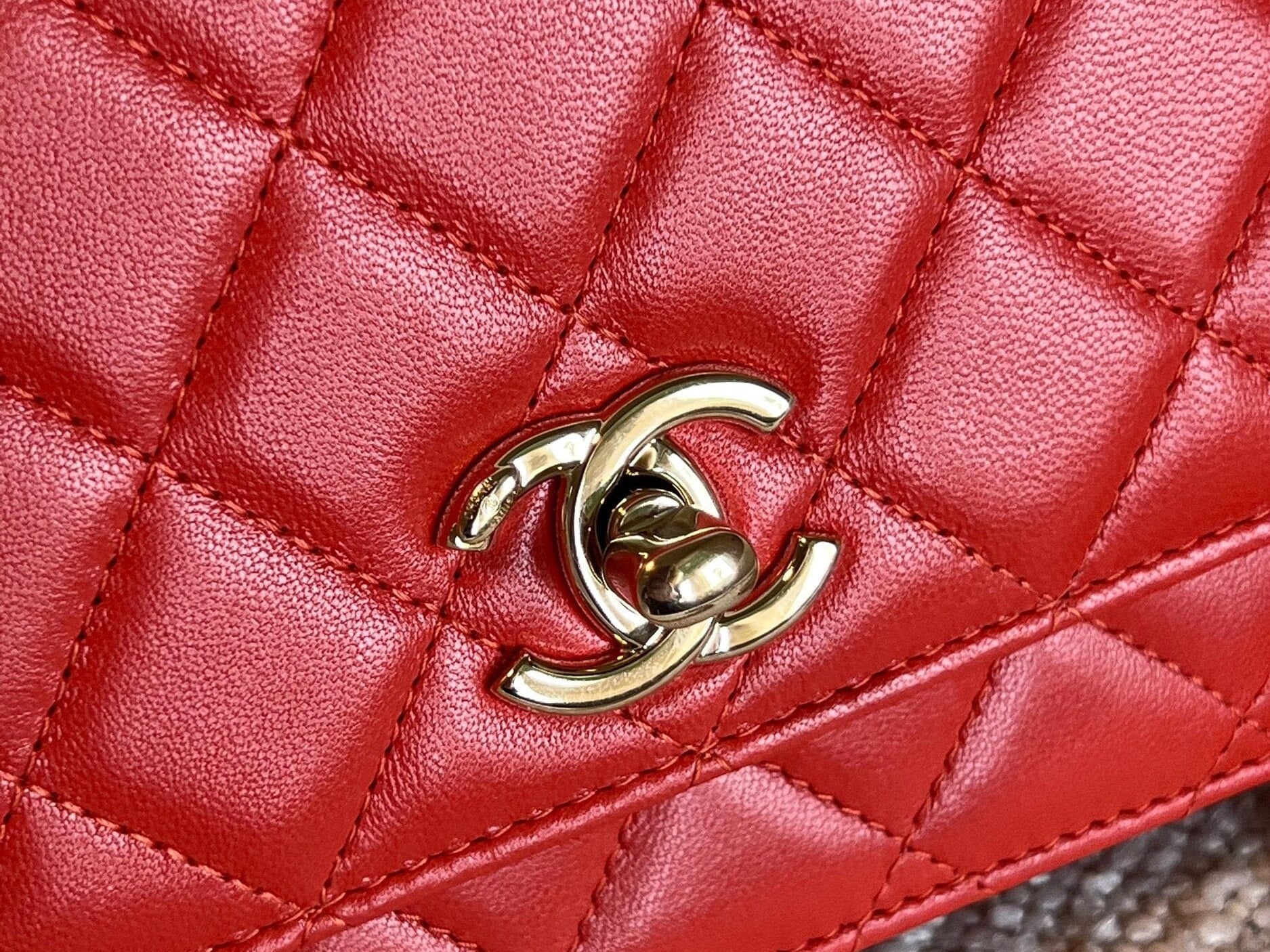 CHANEL Handbag Red Lambskin Quilted Trendy CC Wallet on Chain (WOC) - Redeluxe