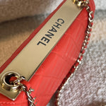 CHANEL Handbag Red Lambskin Quilted Trendy CC Wallet on Chain (WOC) - Redeluxe