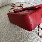 CHANEL Handbag Red Mini Rectangular Lambskin Quilted LGHW - Redeluxe