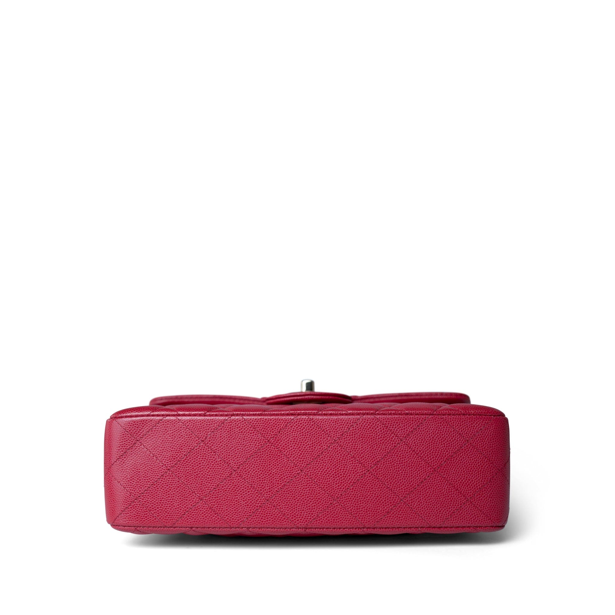 CHANEL Handbag Red Red Caviar Quilted Classic Flap Small Light Gold Hardware - Redeluxe