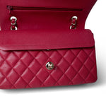 CHANEL Handbag Red Red Caviar Quilted Classic Flap Small Light Gold Hardware - Redeluxe