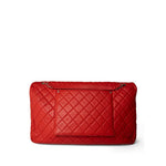 CHANEL Handbag Red Red Grained Calfskin XXL Travel Flap Bag Light Gold Hardware - Redeluxe